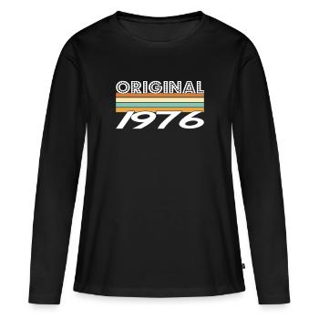 Original 1976 - T-shirt manches longues Premium bio Femme - noir - Devant - Julia (174cm)