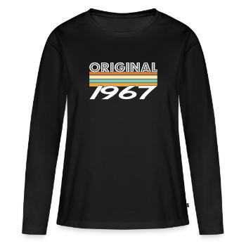Original 1967 - T-shirt manches longues Premium bio Femme - noir - Devant - Julia (174cm)
