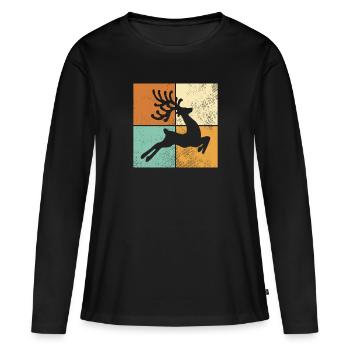 Élan - T-shirt manches longues Premium bio Femme - noir - Devant - Julia (174cm)