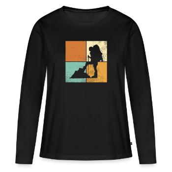 Alpinisme - T-shirt manches longues Premium bio Femme - noir - Devant - Julia (174cm)