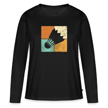 Volant - T-shirt manches longues Premium bio Femme - noir - Devant - Julia (174cm)
