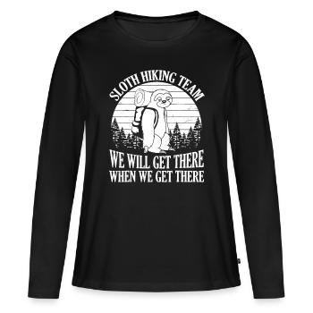 Sloth Hiking Team We Will Get There When We Get - Women's Premium Organic Long Sleeve Shirt - black - Front - Julia (174cm)