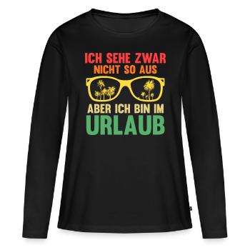 Sommerurlaub Urlauber Urlaub - Frauen Premium Bio Langarmshirt - Schwarz - Vorne - Julia (174cm)