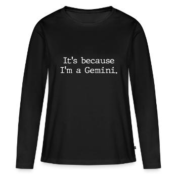 Zwillinge Horoskop Geschenke Frauen Mädchen Männer - Frauen Premium Bio Langarmshirt - Schwarz - Vorne - Julia (174cm)