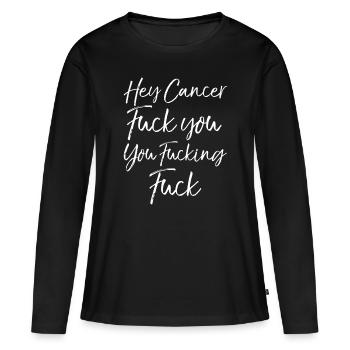 Lustiges Funk Krebs Geschenk Hey Krebs - Frauen Premium Bio Langarmshirt - Schwarz - Vorne - Julia (174cm)