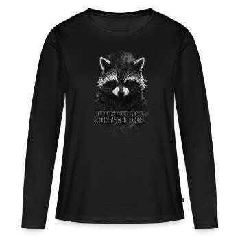 Soutenez votre chasseur local - T-shirt manches longues Premium bio Femme - noir - Devant - Julia (174cm)