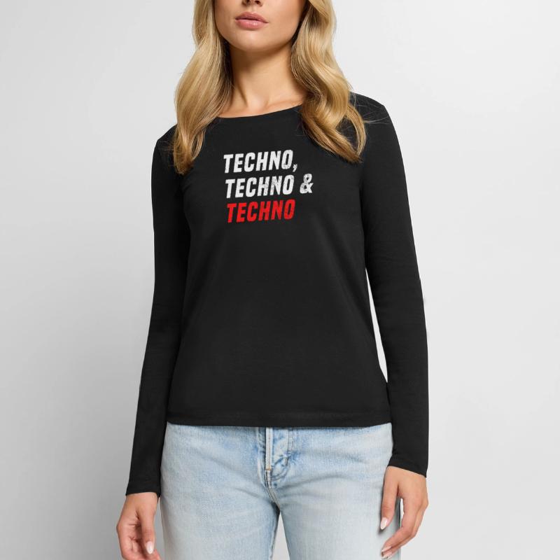 Techno Techno Techno Frauen Premium Bio Langarmshirt