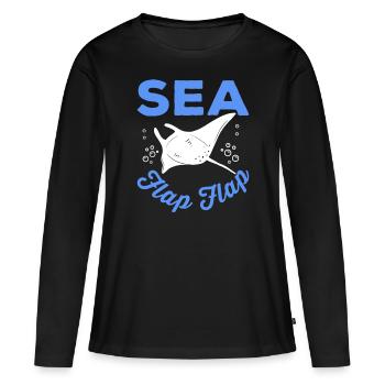 Manta rays Sea Flap Flap Manta rays lovers - Women's Premium Organic Long Sleeve Shirt - black - Front - Julia (174cm)
