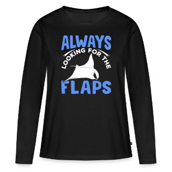 Manta rays in search of flaps Manta rays - Women's Premium Organic Long Sleeve Shirt - black - Front - Julia (174cm)