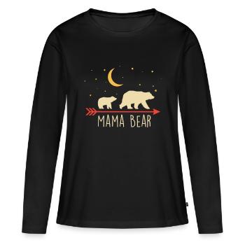 Mama Bear with Cub Moon Stars Mama Bear - Women's Premium Organic Long Sleeve Shirt - black - Front - Julia (174cm)