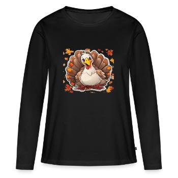 Action de grâce - T-shirt manches longues Premium bio Femme - noir - Devant - Julia (174cm)