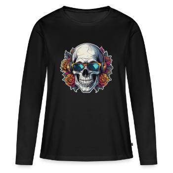Crâne Lunettes de soleil Crânes Crânes Crânes Crânes Crânes - T-shirt manches longues Premium bio Femme - noir - Devant - Julia (174cm)