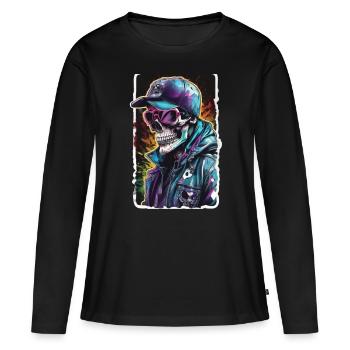 Crâne Lunettes de soleil Crânes Crânes Crânes Crânes Crânes - T-shirt manches longues Premium bio Femme - noir - Devant - Julia (174cm)