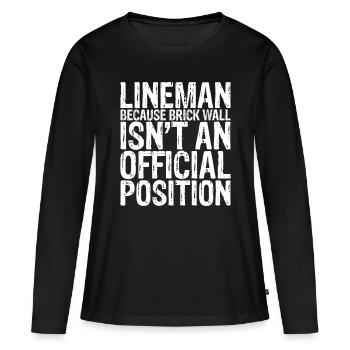 Juge de lignes parce que le mur de briques n’est pas une position 3 - T-shirt manches longues Premium bio Femme - noir - Devant - Julia (174cm)