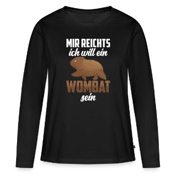 Will ein Wombat sein Australien Beuteltier - Frauen Premium Bio Langarmshirt - Schwarz - Vorne - Julia (174cm)