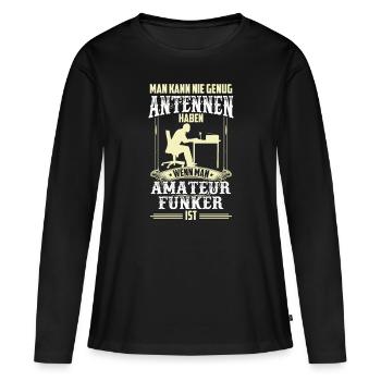 Amateurfunker genug Antennen Hobbyfunker - Frauen Premium Bio Langarmshirt - Schwarz - Vorne - Julia (174cm)