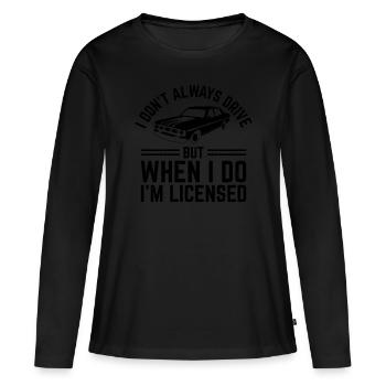 Permis de conduire passé Nouveau permis de conduire S - T-shirt manches longues Premium bio Femme - noir - Devant - Julia (174cm)