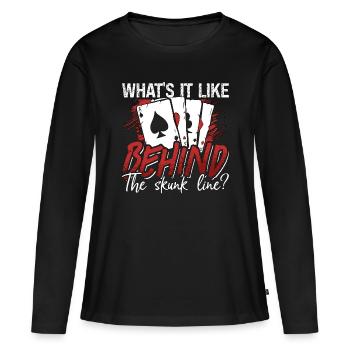 Cribbage What's It Like Behind Loves Playing Cards - Frauen Premium Bio Langarmshirt - Schwarz - Vorne - Julia (174cm)