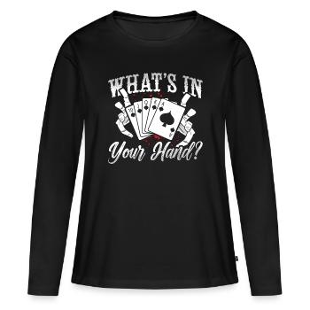 Cribbage What's In Your Hand Board Game Card Game - Frauen Premium Bio Langarmshirt - Schwarz - Vorne - Julia (174cm)