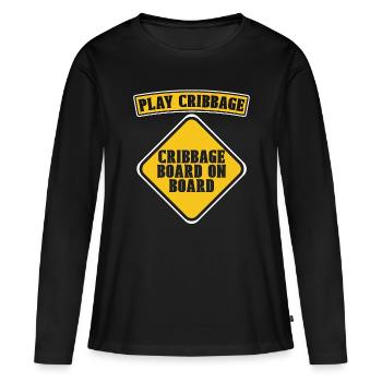 Cribbage Board On Board Playing Cards Tournament - T-shirt manches longues Premium bio Femme - noir - Devant - Julia (174cm)