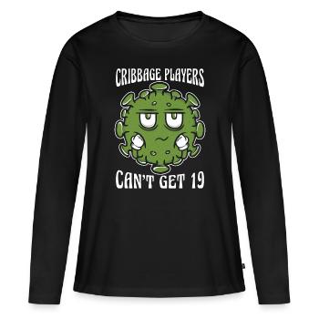 Cribbage Players Can't Get 19 Loves Playing Cards - Frauen Premium Bio Langarmshirt - Schwarz - Vorne - Julia (174cm)