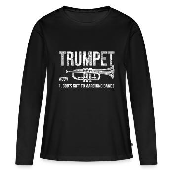 Geschenk an Marching Band Trompete - Frauen Premium Bio Langarmshirt - Schwarz - Vorne - Julia (174cm)