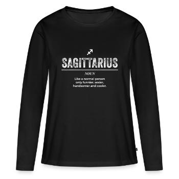 Schütze Definition Bekleidung Männer Frauen - Frauen Premium Bio Langarmshirt - Schwarz - Vorne - Julia (174cm)