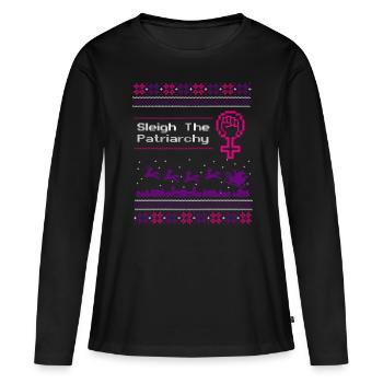 Sleigh The Patriarchy - Frauen Premium Bio Langarmshirt - Schwarz - Vorne - Julia (174cm)