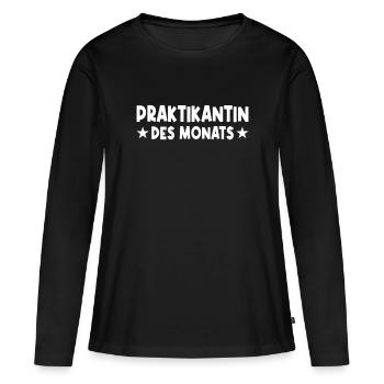 Praktikantin des Monats - Frauen Premium Bio Langarmshirt - Schwarz - Vorne - Julia (174cm)