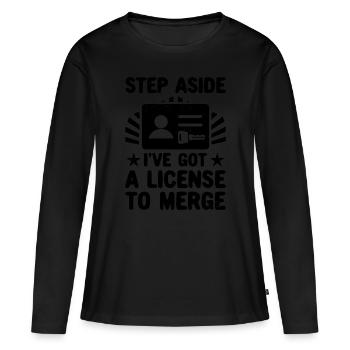 Permis de conduire passé Nouveau permis de conduire S - T-shirt manches longues Premium bio Femme - noir - Devant - Julia (174cm)