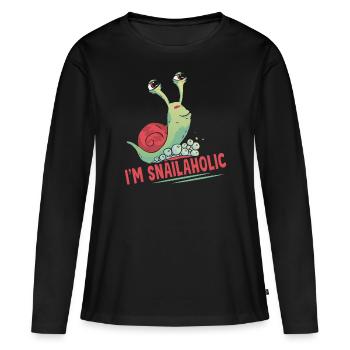 Snail Lover Snailaholic Snail Owner - T-shirt manches longues Premium bio Femme - noir - Devant - Julia (174cm)