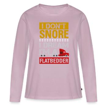 Camion Machine à plateau Véhicule cargo - T-shirt manches longues Premium bio Femme - rose poudré - Devant - Julia (174cm)