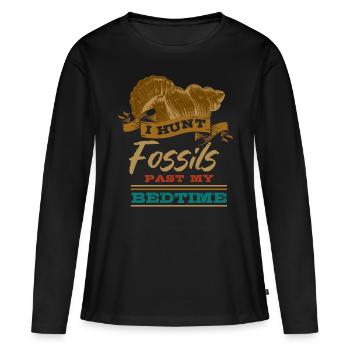 Fossils, paleontologist, fossil collector, - Women's Premium Organic Long Sleeve Shirt - black - Front - Julia (174cm)