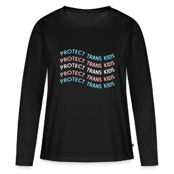 Schutz von Trans-Kindern, Transgender-LGBT-Stolz - Frauen Premium Bio Langarmshirt - Schwarz - Vorne - Julia (174cm)