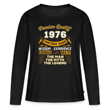 Mens The Man Myth Legend 1976 46th Birthday Gift - Women's Premium Organic Long Sleeve Shirt - black - Front - Julia (174cm)