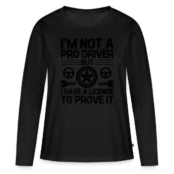Permis de conduire passé Nouveau permis de conduire S - T-shirt manches longues Premium bio Femme - noir - Devant - Julia (174cm)