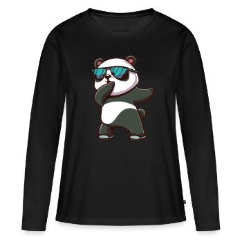 Panda Dabbing Panda Pandas Panda Baby - T-shirt manches longues Premium bio Femme - noir - Devant - Julia (174cm)