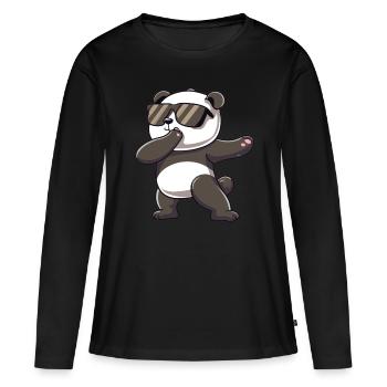 Panda Dabbing Panda Pandas Panda Baby - T-shirt manches longues Premium bio Femme - noir - Devant - Julia (174cm)