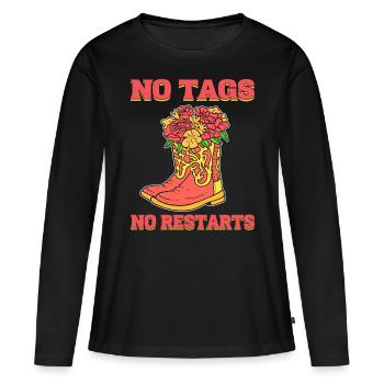 Pas de tags Pas de redémarrages Danse en ligne Danse en ligne - T-shirt manches longues Premium bio Femme - noir - Devant - Julia (174cm)