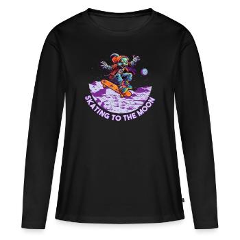 Skateboard Skater Ramp Skating Skating Funny - T-shirt manches longues Premium bio Femme - noir - Devant - Julia (174cm)