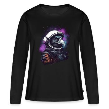 Crow Astronaute Raven - T-shirt manches longues Premium bio Femme - noir - Devant - Julia (174cm)