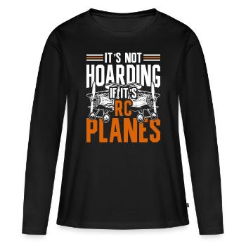 Maquettes d’avions - T-shirt manches longues Premium bio Femme - noir - Devant - Julia (174cm)