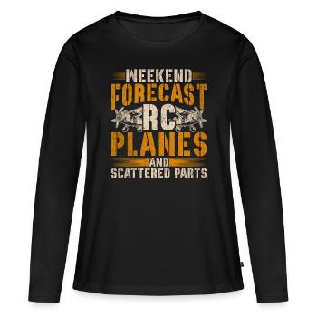 Maquette d’avion - T-shirt manches longues Premium bio Femme - noir - Devant - Julia (174cm)