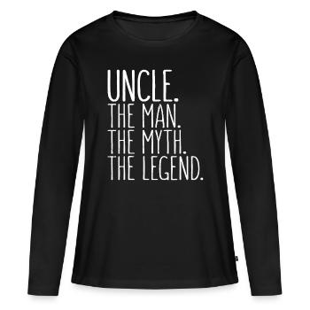 Homme Oncle L’homme Le mythe La légende - T-shirt manches longues Premium bio Femme - noir - Devant - Julia (174cm)