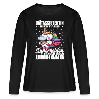 Diätassistentin Nicht Alle Superhelden Umhang - Frauen Premium Bio Langarmshirt - Schwarz - Vorne - Julia (174cm)