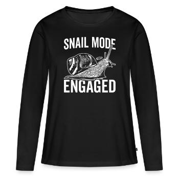 Snail Lover Snail Mode - T-shirt manches longues Premium bio Femme - noir - Devant - Julia (174cm)
