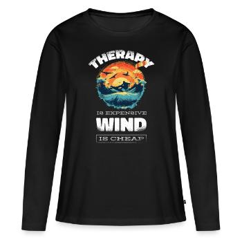 kitesurf kitesurf kitesurf kitesurf drôle - T-shirt manches longues Premium bio Femme - noir - Devant - Julia (174cm)