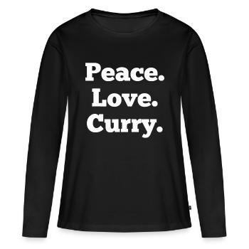 Drôle d’amateur de curry Indian Food Foodie Cadeau - T-shirt manches longues Premium bio Femme - noir - Devant - Julia (174cm)