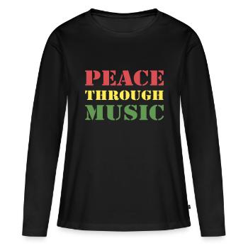 La paix par la musique de concert - T-shirt manches longues Premium bio Femme - noir - Devant - Julia (174cm)