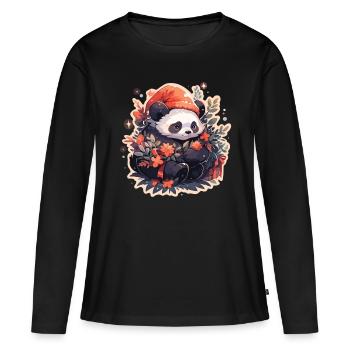Panda Panda Ours Panda Bébé Pandas Panda Animal - T-shirt manches longues Premium bio Femme - noir - Devant - Julia (174cm)